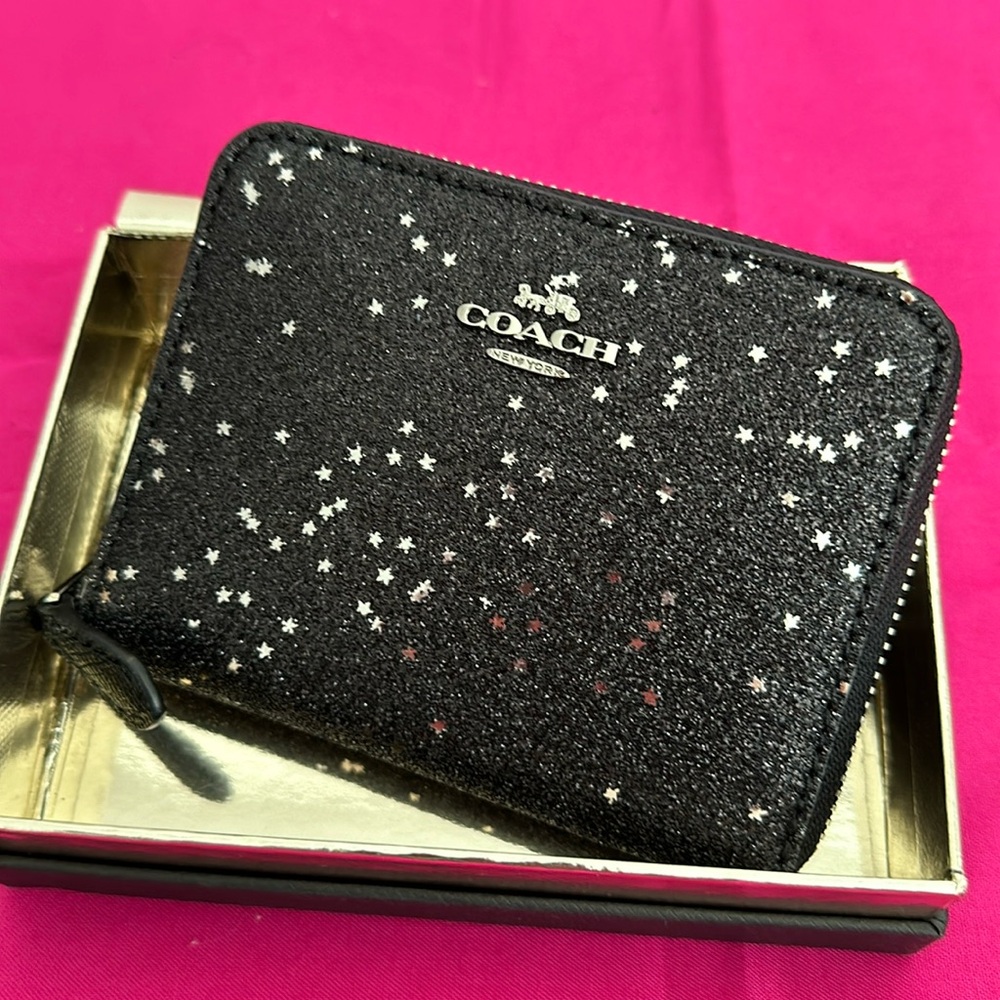 Coach Starglitter small zip wallet